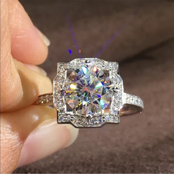 🔥925 Silver Rings White Sapphire Ring Sz 6-8🔥 - Picture 4 of 6